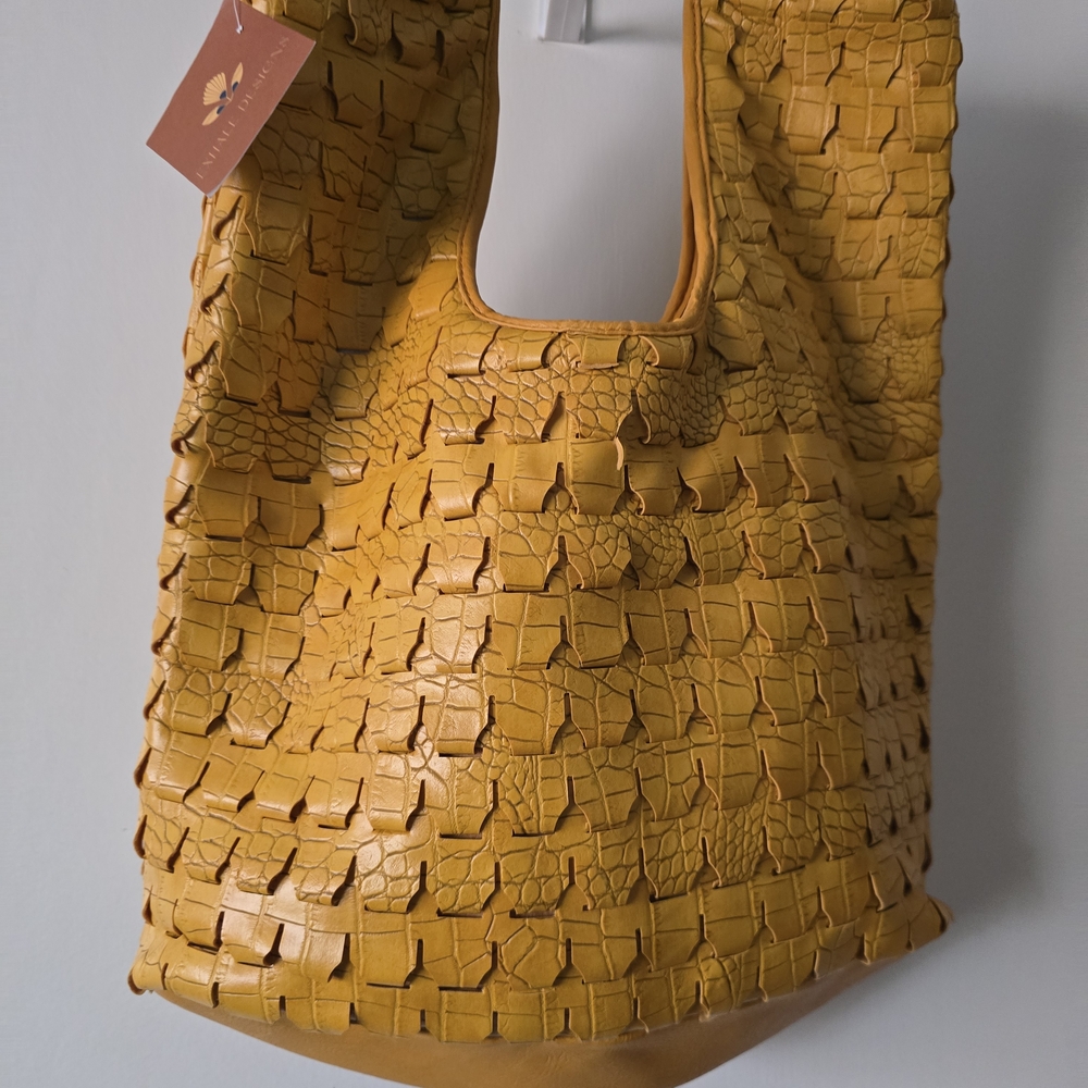 Mustard Yellow Textured Women's Bag